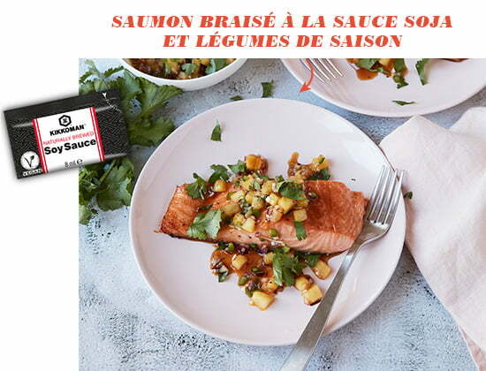 Saumon braisé à la sauce soja et légumes de saison_